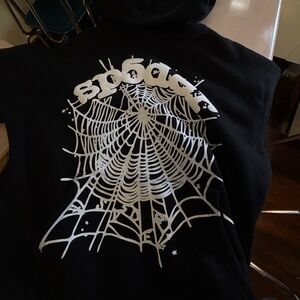 black white sp5der style hoodie oversized streetwear size [L]